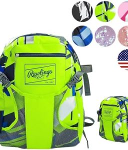 Rawlings | REMIX Backpack Equipment Bag | T-Ball & Youth Baseball / Softball | Green